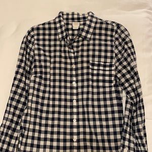 J Crew blue checkered button down